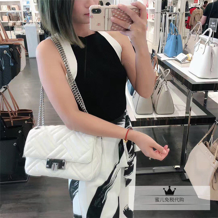 美国正品mk peyton羊皮小香风链条包 蜜儿免税购女士包袋