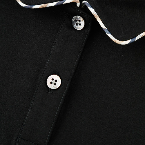 Aquascutum/雅格狮丹春夏新款女士翻领格纹长袖POLO恤Q49H8EL021 - 图2