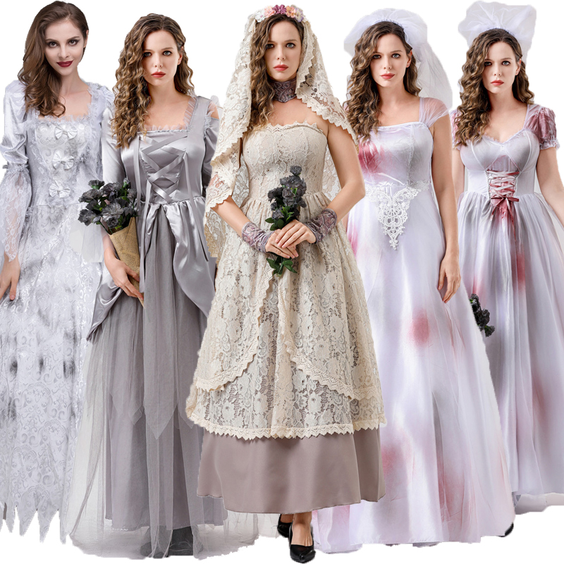 万圣节COS成人女巫服装吸血鬼僵尸巫婆cos鬼新娘舞台角色扮演服装 - 图1