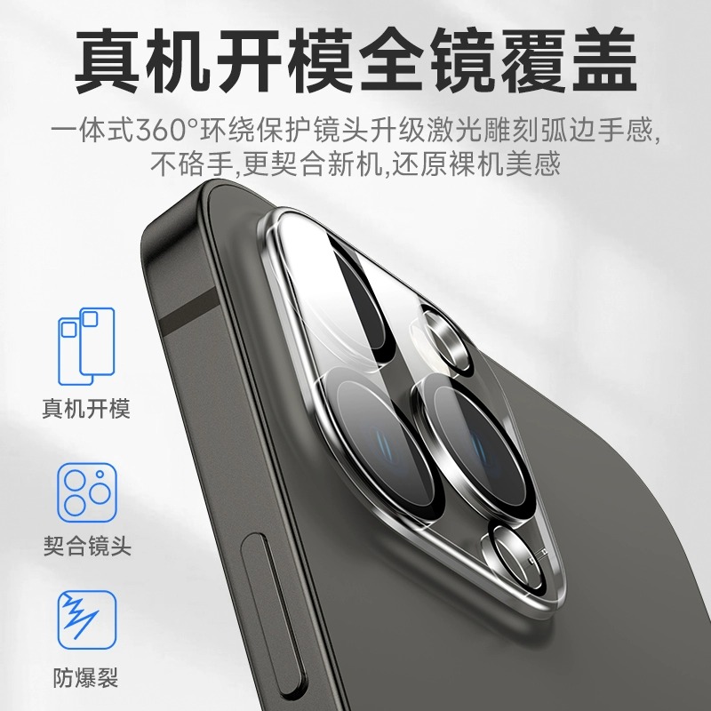 适用苹果15镜头膜iPhone15promax后摄像头贴14pro保护mini手机钢化全包壳13pm新款一体相机十四镜摄12pro防摔 - 图0