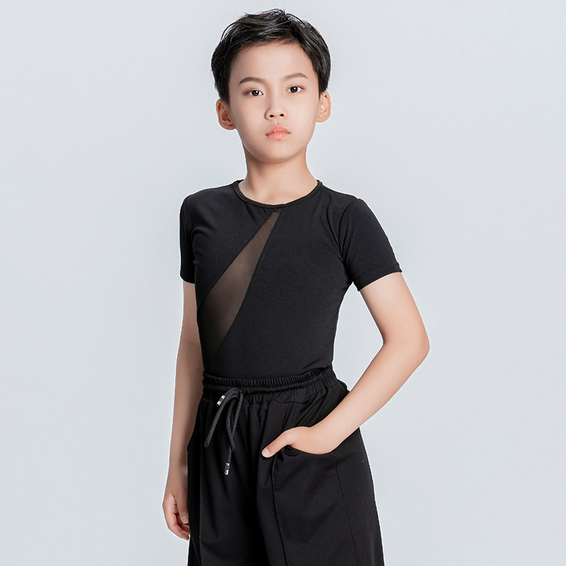 雅色墨画夏季新款男童拉丁舞服少儿练功服短袖T恤训练服薄款裤子,淘宝优惠券,粉丝福利购,淘宝优惠卷