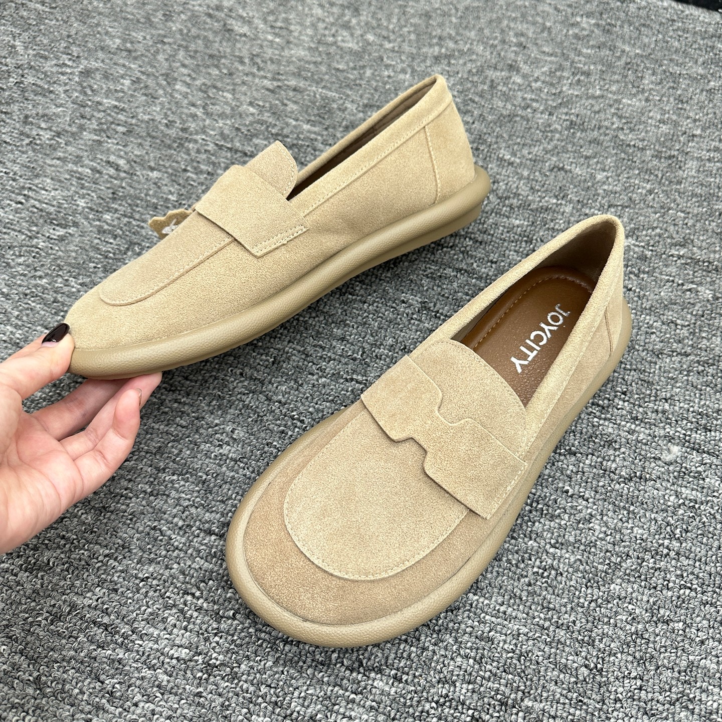 手慢无！纯原大码平底防滑乐福鞋女复古圆头真皮柔软一脚蹬勃肯鞋,淘宝优惠券,粉丝福利购,淘宝优惠卷