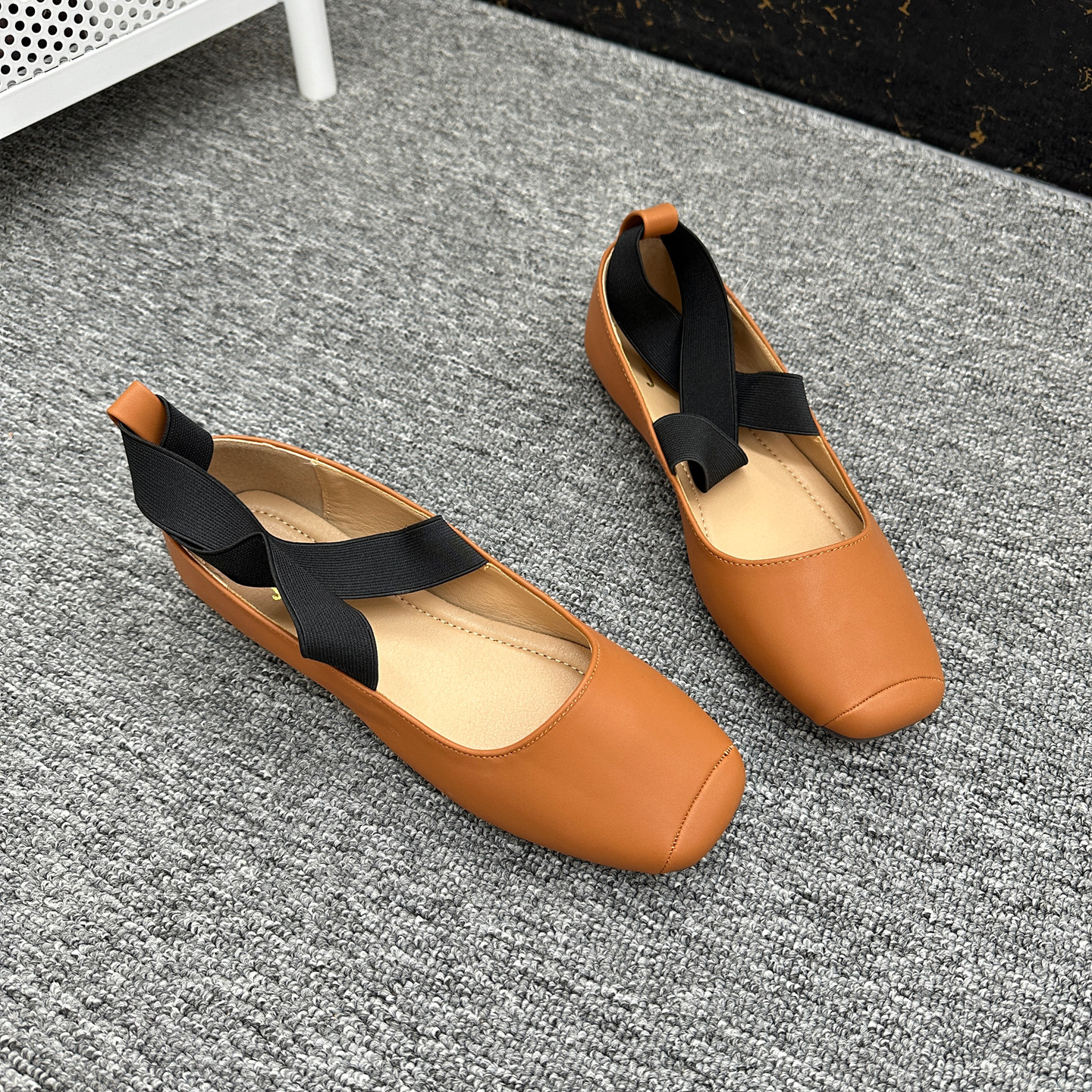 外贸大码一脚蹬浅口单鞋时尚复古方头交叉带舒适平底芭蕾舞女鞋,淘宝优惠券,粉丝福利购,淘宝优惠卷