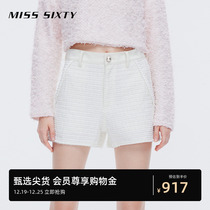 Miss Sixty2023 fall new denim shorts female small balsamic wind straight cylinder French style splicing with lean high level