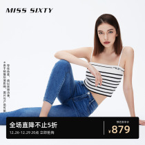 Miss Sixty2023 Summer new cotton slings with heaven-skinny jeans female lift hip and pencil pants retro blue