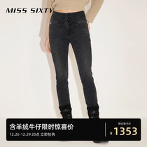 Miss Sixty2023 Winter new retro denim jeans Womens high waist version design Slim Stretch 100 lap