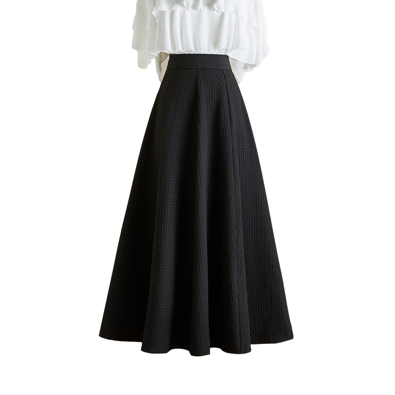 她池黑色高腰2022秋装新款半身裙 她池半身裙