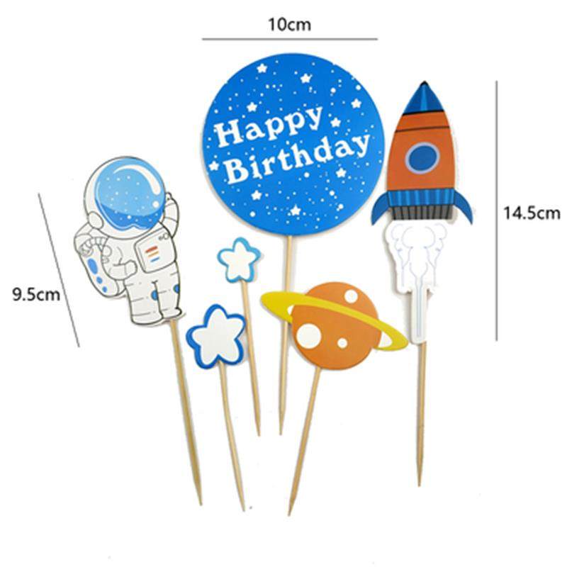生日蛋糕航天飞机装饰插牌宇航员飞船火箭小星星材料包装扮插旗,淘宝优惠券,粉丝福利购,淘宝优惠卷