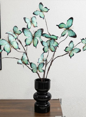 仿生蝴蝶假花仿真花摆设轻奢高级感花艺花瓶插花客厅餐桌装饰摆件