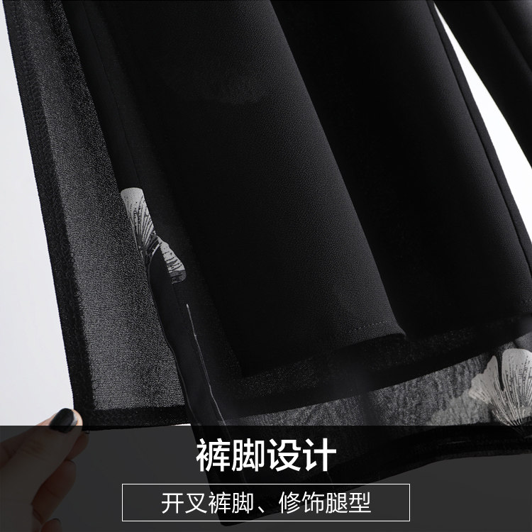 夏季妈妈阔腿裤子女九分薄款2020 娇兰芭莉中老年女装