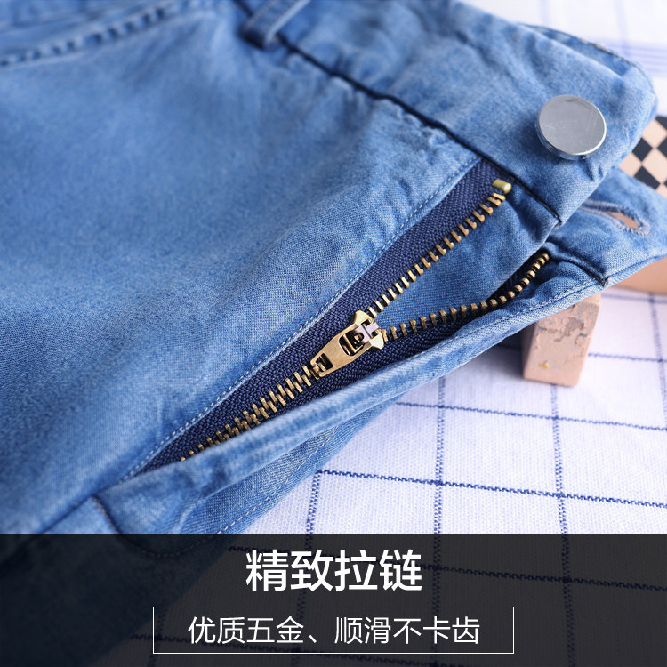 妈妈宽松夏装高腰中年裤子牛仔裤 娇兰芭莉中老年女装