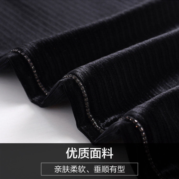 秋冬季妈妈金丝绒微阔腿裤子喇叭裤 娇兰芭莉中老年女装