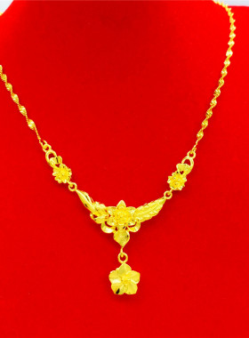 镀金花朵套链女士项链