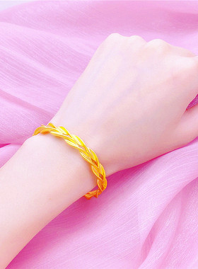 麦穗仿黄金久不掉色小众风手镯