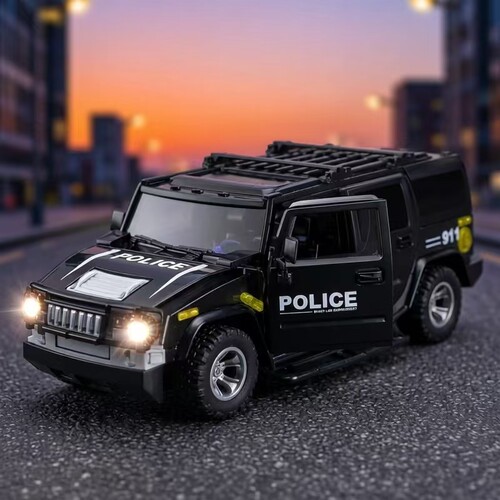 充电遥控警车儿童玩具110公安汽车灯光音乐2男孩生日礼物3-4-5岁6 - 图0