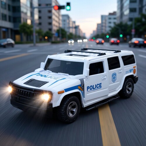充电遥控警车儿童玩具110公安汽车灯光音乐2男孩生日礼物3-4-5岁6 - 图1