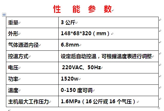 空气加热器气体加热器 1520瓦 30到150度可调重量3公斤-图3