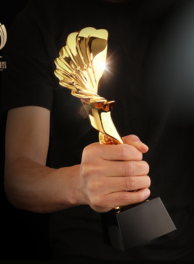 金属奖杯定制创意树脂奖杯水晶奖杯定做制作年会优秀员工免费年会