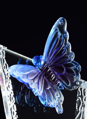 水晶奖杯定制创意琉璃蝴蝶奖杯定做年度颁奖纪念礼品免费刻字年会
