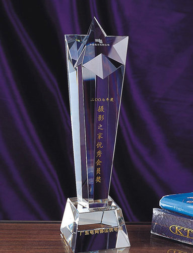 Premium Trophy水晶奖杯现货大中小奖牌五角星奖制作 星星diy刻字 - 图1
