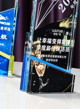 彩印水晶奖杯创意定制授权牌奖牌优秀员工牌匾奖品儿童比赛纪年会