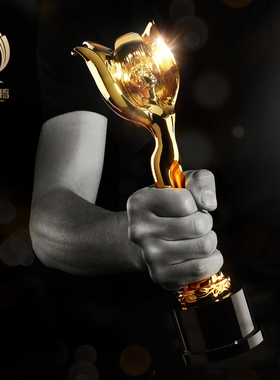 奥斯卡小金人奖杯定制创意水晶定做公司年会颁奖金属奖杯制作年会