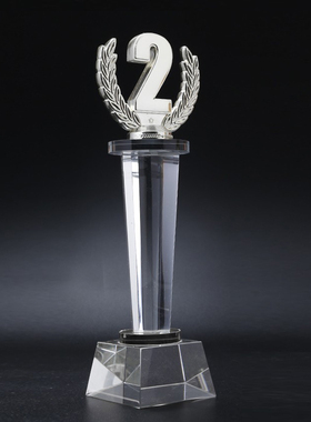 水晶金属奖杯刻字定制比赛创意数字123第一二三名冠亚季军金年会
