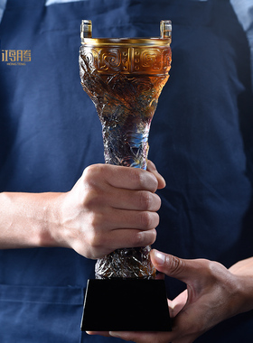 鼎琉璃奖杯定制定做商务纪念品团队冠军大号年会企业礼品制作年会