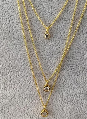 FOLO培育钻钛钢锁骨链超闪轻奢