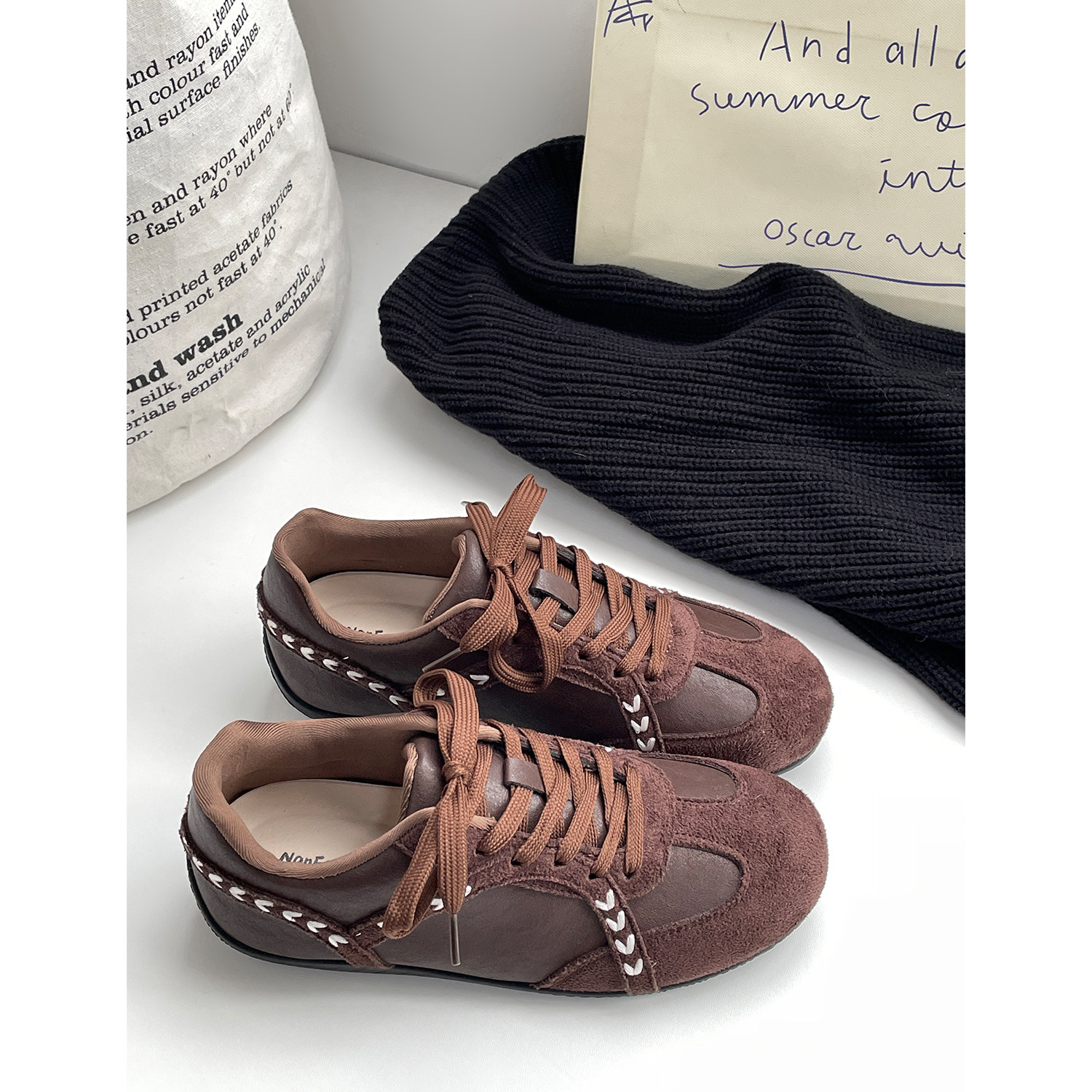 小众百搭复古软底单鞋女棕色休闲鞋2026春季新款轻便ins风运动鞋,淘宝优惠券,粉丝福利购,淘宝优惠卷