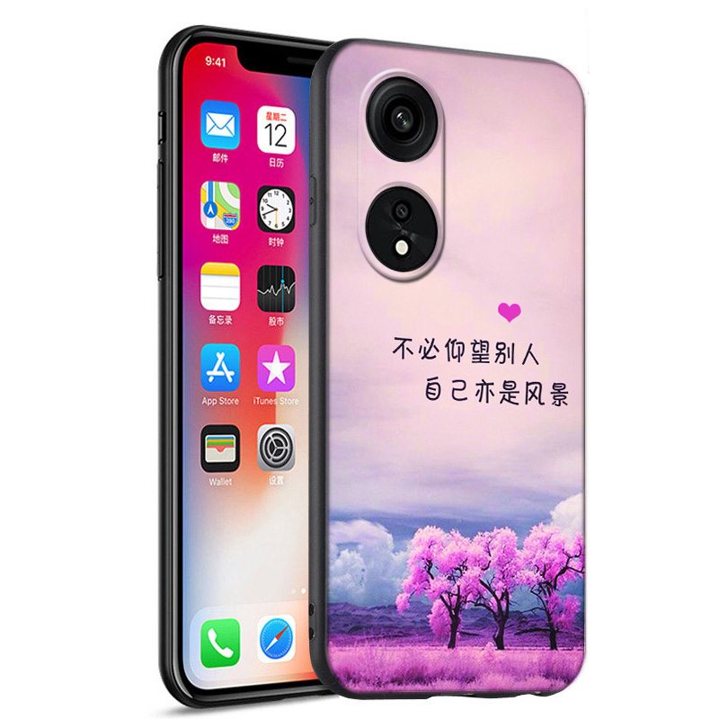 适用于opop手机壳送膜oppoA1Pro硅胶PHQ110保护套opp0软壳o0po磨砂opa1por小清新oop0彩绘OPPO A1Pro5G男女款-图3