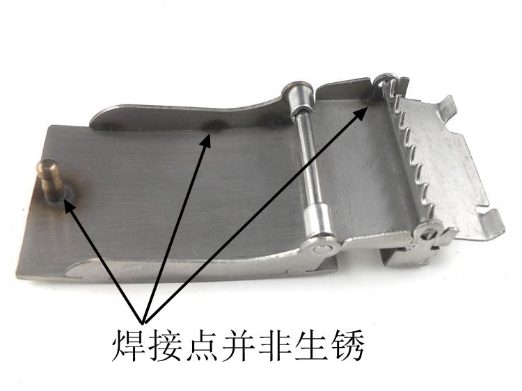 皮带扣头男不锈钢304全钢腰带扣打孔平滑扣裤带配件纯钢板扣卡子-图1