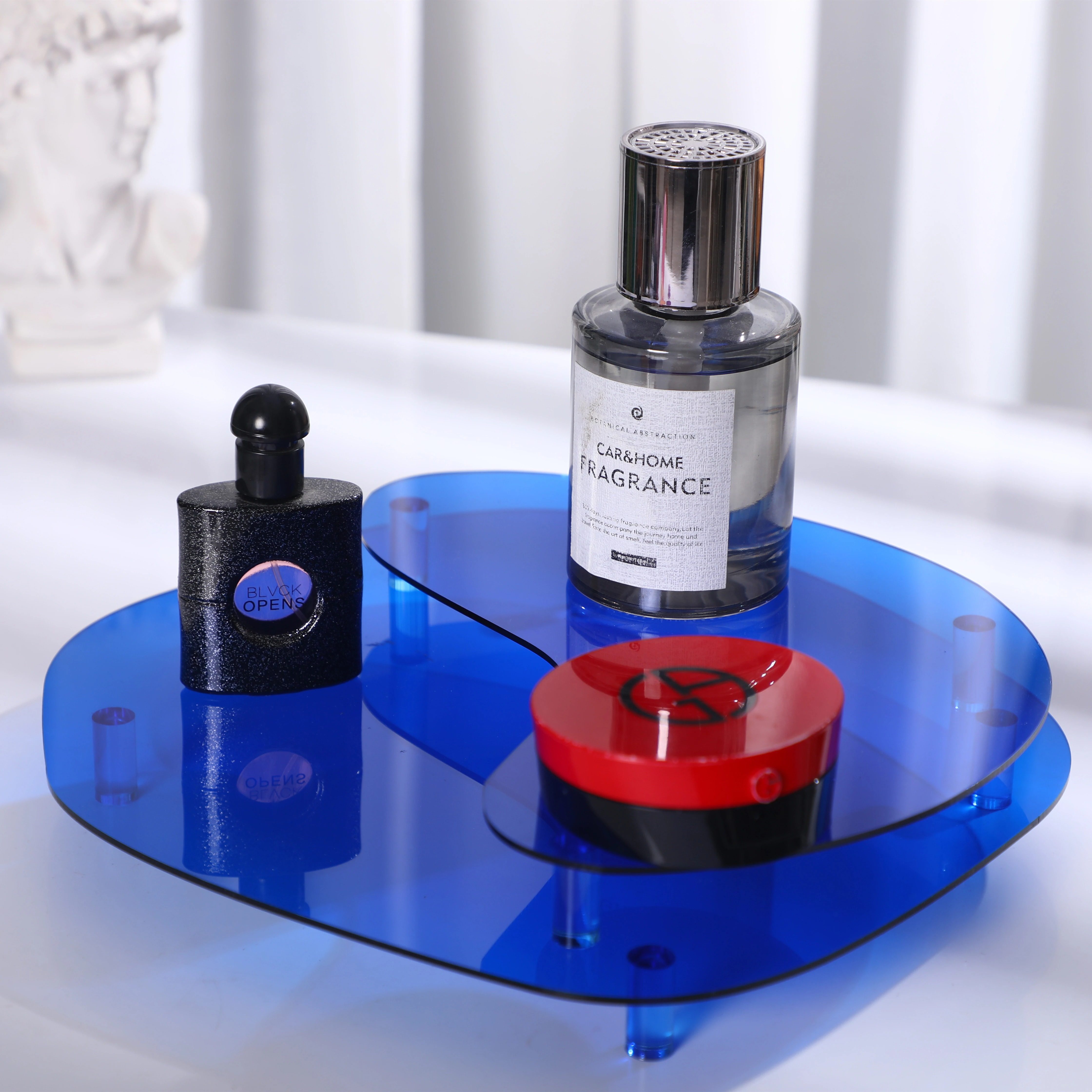 ins风时尚彩透亚克力托盘简约化妆品收纳香薰摆件装饰品拍摄道具,淘宝优惠券,粉丝福利购,淘宝优惠卷