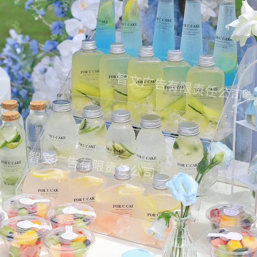 亚克力透明饮料置物架梯形冰镇鲜榨果汁展示架奶茶架便利店收纳架 - 图0