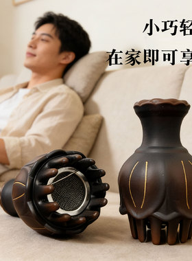 红砭石头疗艾灸杯家用肩颈按摩罐