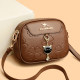 Small round bag for women 2026 new embossed three-layer mobile phone bag