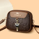 Small round bag for women 2026 new embossed three-layer mobile phone bag