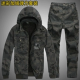 Зимний флисовый эластичный камуфляжный износостойкий хлопковый удерживающий тепло защищающий от холода комбинезон, увеличенная толщина