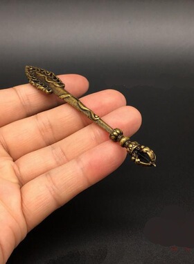 文殊剑黄铜金刚杵家居装饰品小饰品把玩佩戴实心小铜剑把玩小饰品