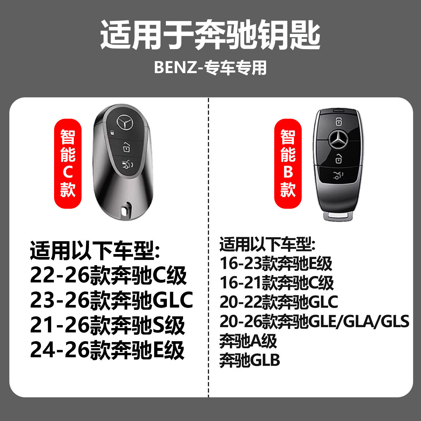 奔驰e300l钥匙套25款glb220车450保护壳gle350扣c260l高级感glc男,淘宝优惠券,粉丝福利购,淘宝优惠卷