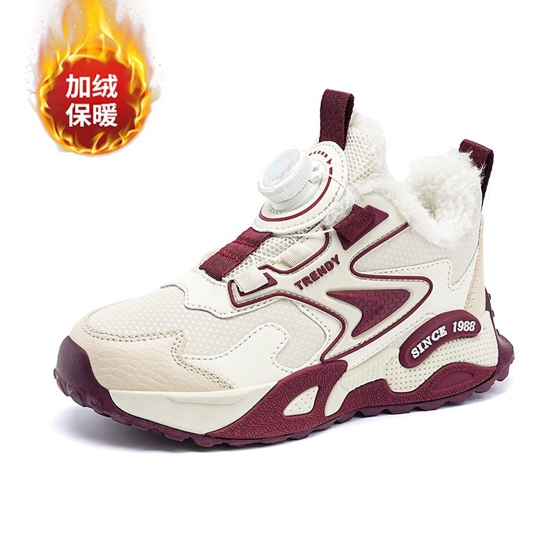 童棉鞋冬季新款加绒加厚纽扣大棉运动鞋男孩学生皮面防水跑鞋爆款,淘宝优惠券,粉丝福利购,淘宝优惠卷