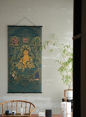 【宝聚】中式书法竹丝双面挂画筇竹柄边框书房禅意茶室玄关装饰挂