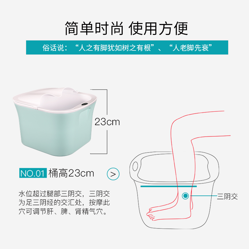 华夏良子旗舰店华夏良子塑料加高加厚保温按摩泡脚桶家用洗脚足浴盆过小腿泡脚盆2