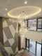 Duplex building large chandelier loft ladder light luxury villa