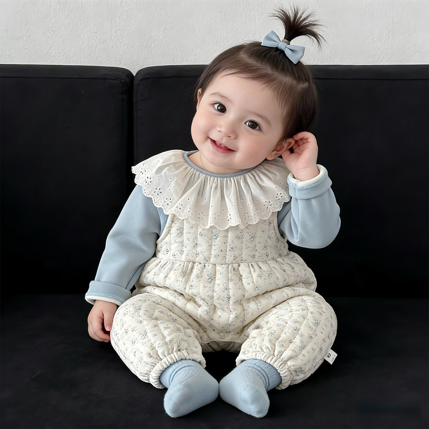 韩版秋冬新款女宝宝连体衣套装周岁外出服打底背带裤加绒冬装爬服,淘宝优惠券,粉丝福利购,淘宝优惠卷