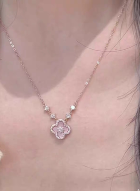 「绮梦甜樱」四叶草纯银项链女轻奢小众设计高级感锁骨链生日礼物