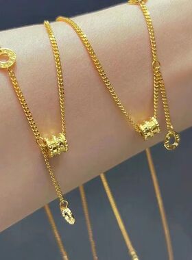 新款仿24k黄金小蛮腰项链女手链路路通999金时尚锁骨链送女友