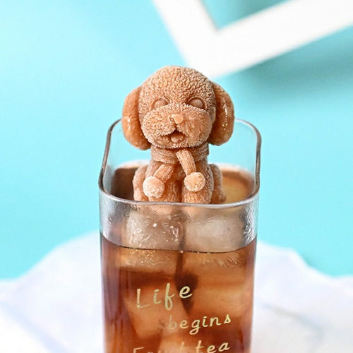 网红泰迪狗冰块模具创意卡通制冰格家用立体diy滴胶小熊硅胶冰模-图2