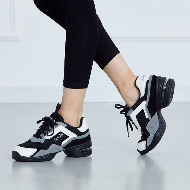 Sansha French cowhide stitching contrasting color modern dance shoes