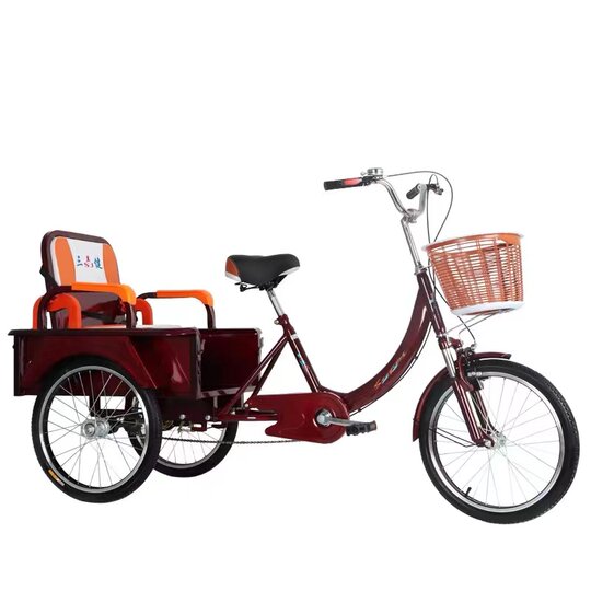 The elderly's tricycle is a lightweight and compact bicycle for self-propelled transportation.
